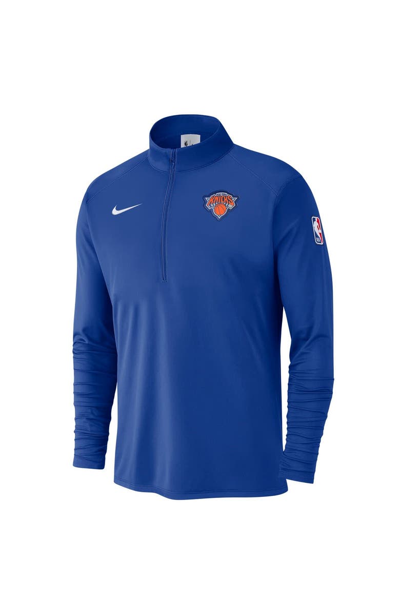 Nike Men's Nike Blue New York Knicks 2024/25 Courtside Performance Half-Zip Top, Alternate, color, Blue