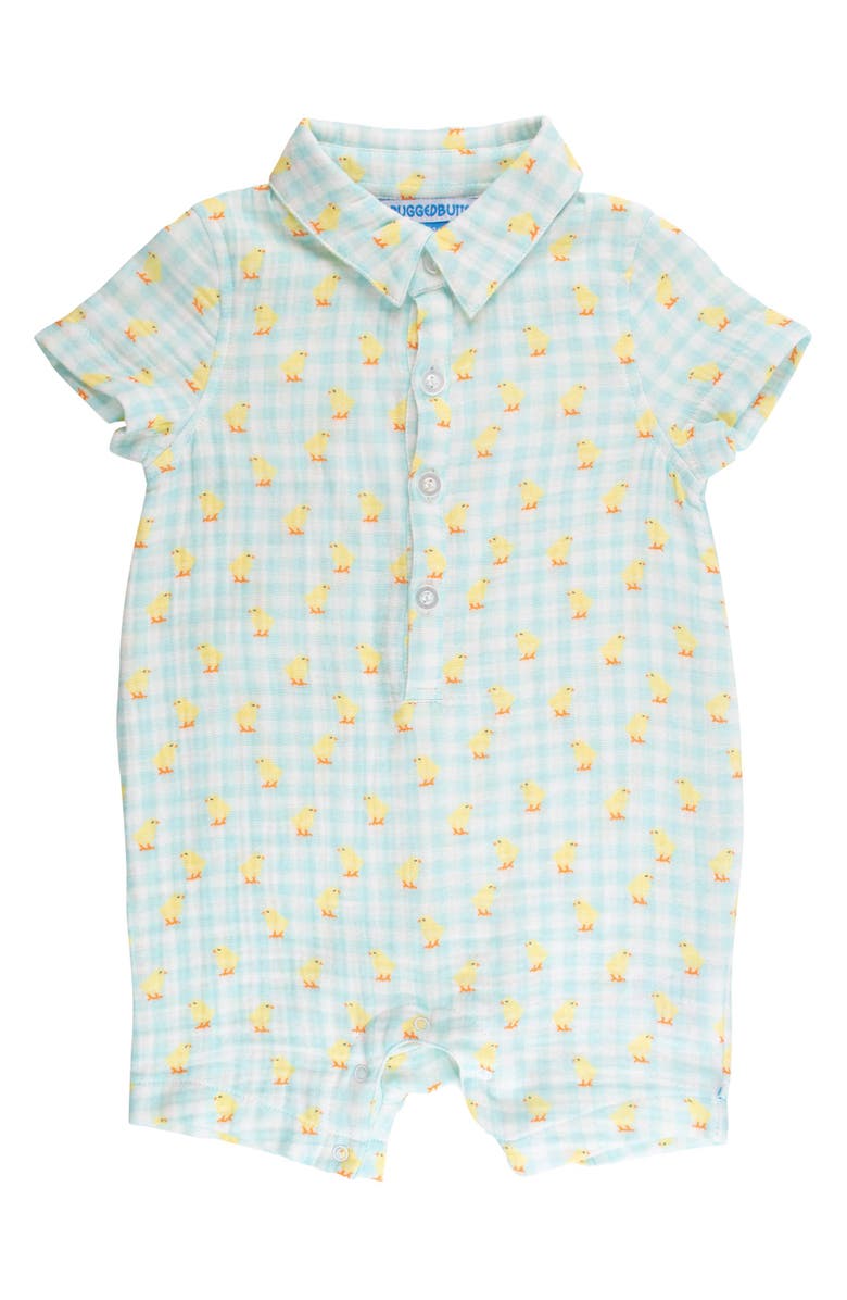 RuggedButts Boys Cotton Gauze Button-Up Romper, Main, color, 422