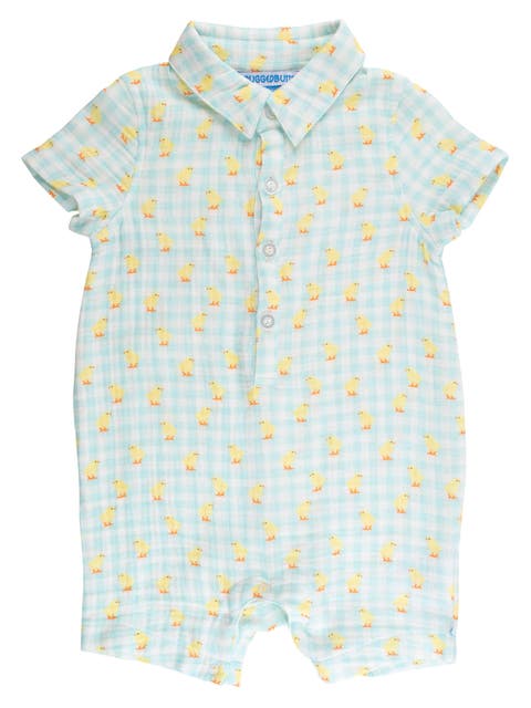 Boys Cotton Gauze Button-Up Romper (Baby)