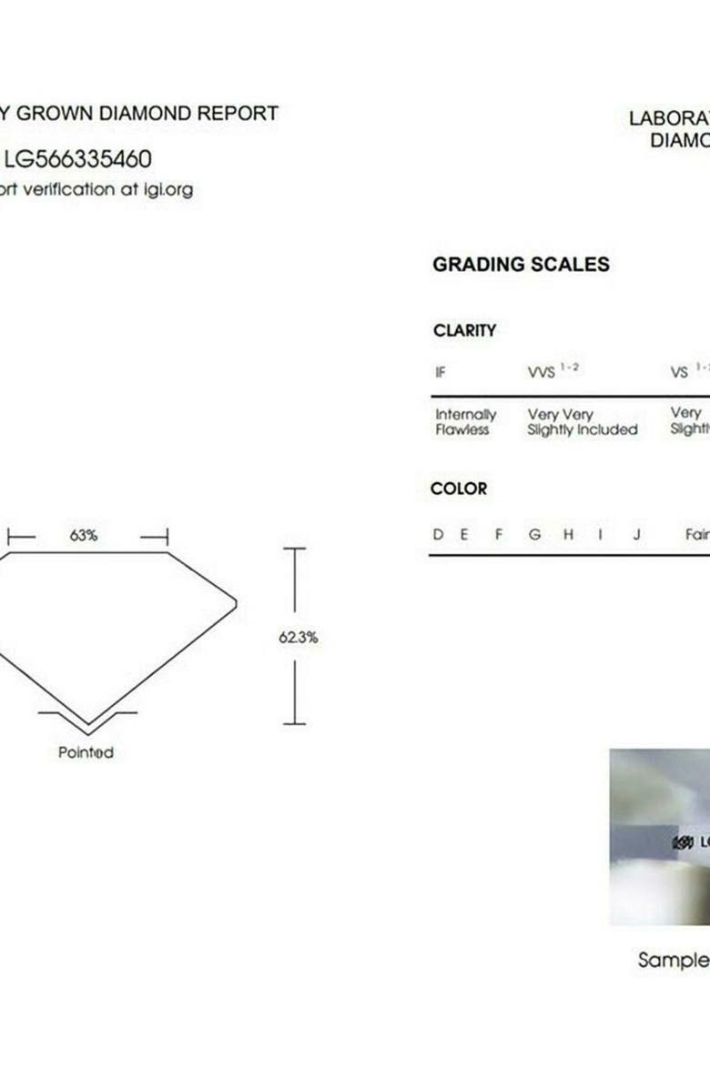 Bliss Diamond Certified 5Ct TW Marquise & Pear Three Stone Engagement Ring 14k Gold Lab Grown, Alternate, color, 