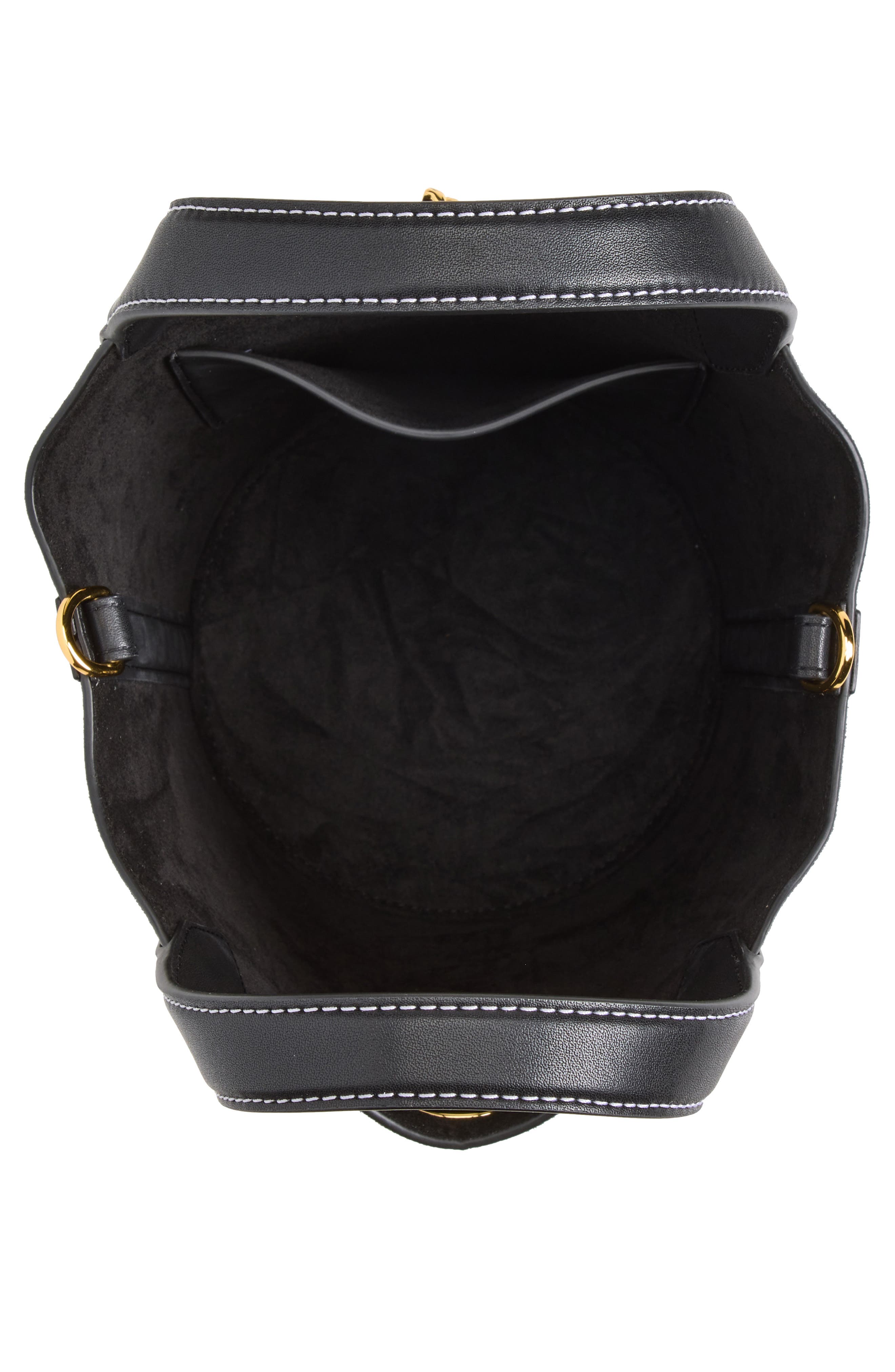 Anchor Leather & Suede Handbag, Alternate, color, BLACK