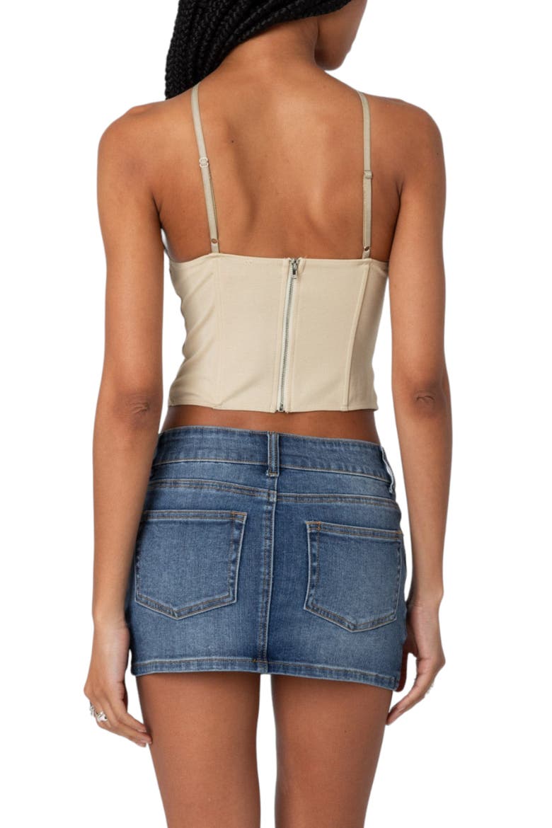Lou Crossover Strap Corset Camisole, Alternate, color, BEIGE