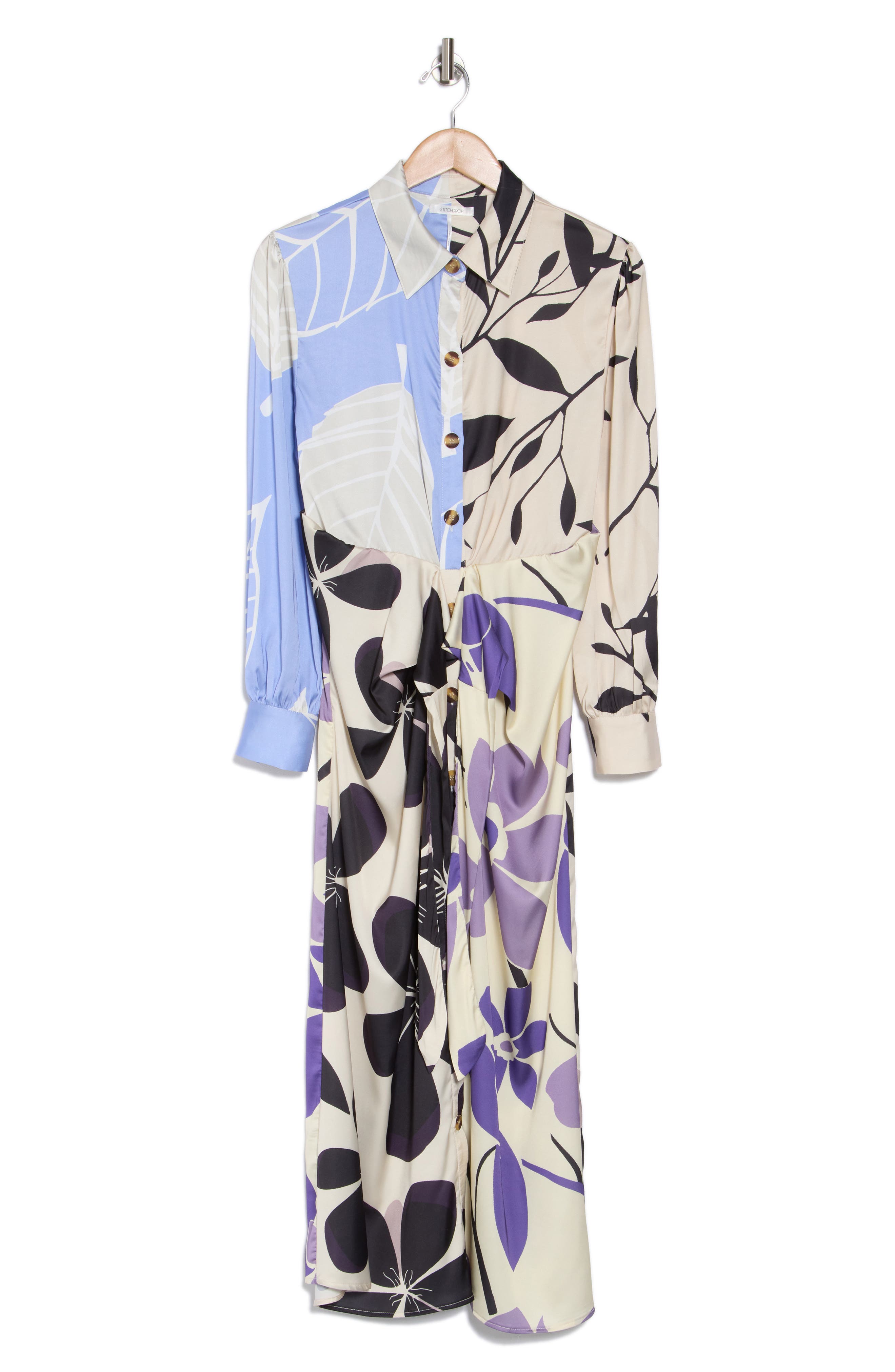 Trinidad Mix Print Long Sleeve Shirtdress