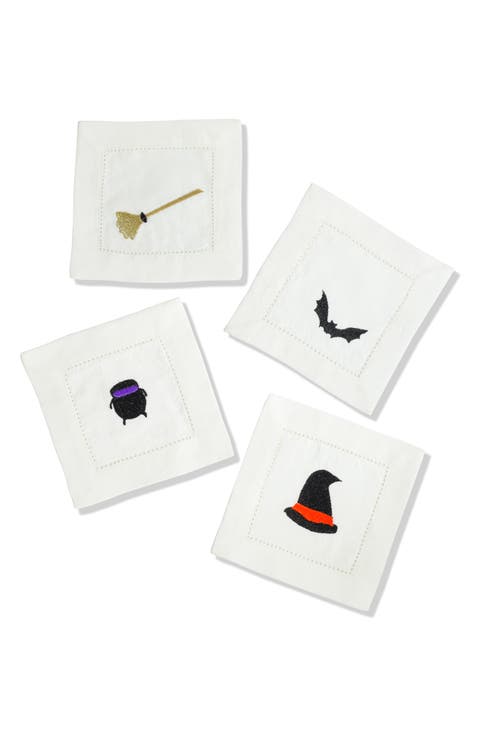 Set of 4 Embroidered Coasters