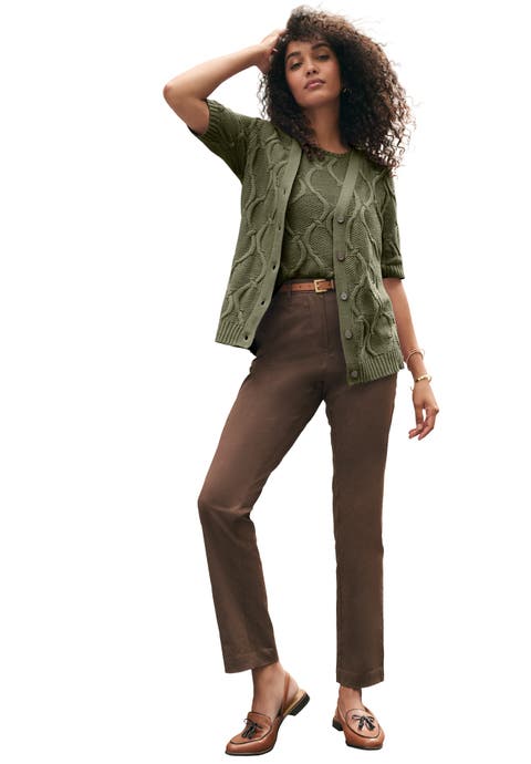 Elbow Sleeve Cable Cardigan