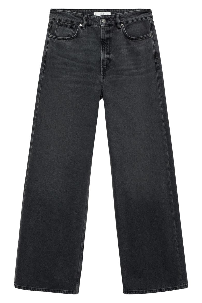 Low Rise Wide Leg Jeans, Alternate, color, BLACK DENIM