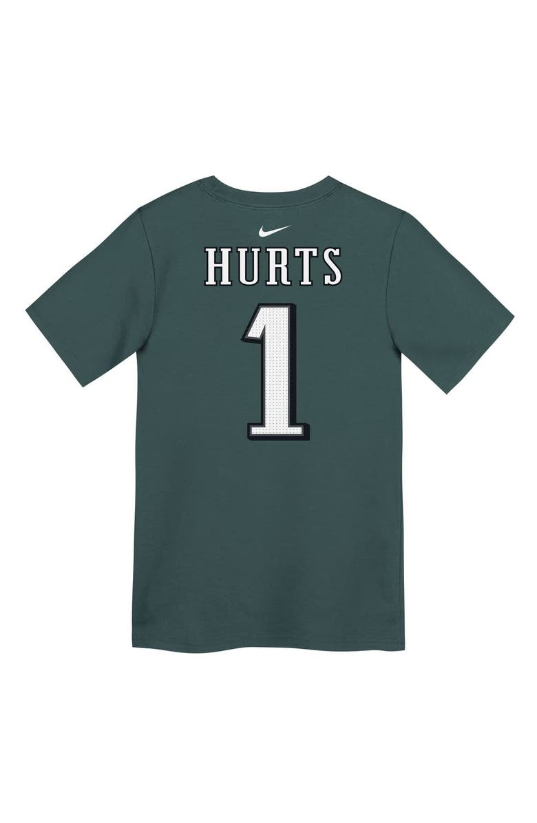 Nike Preschool Nike Jalen Hurts Midnight Green Philadelphia Eagles Player Name & Number T-Shirt, Alternate, color, Green