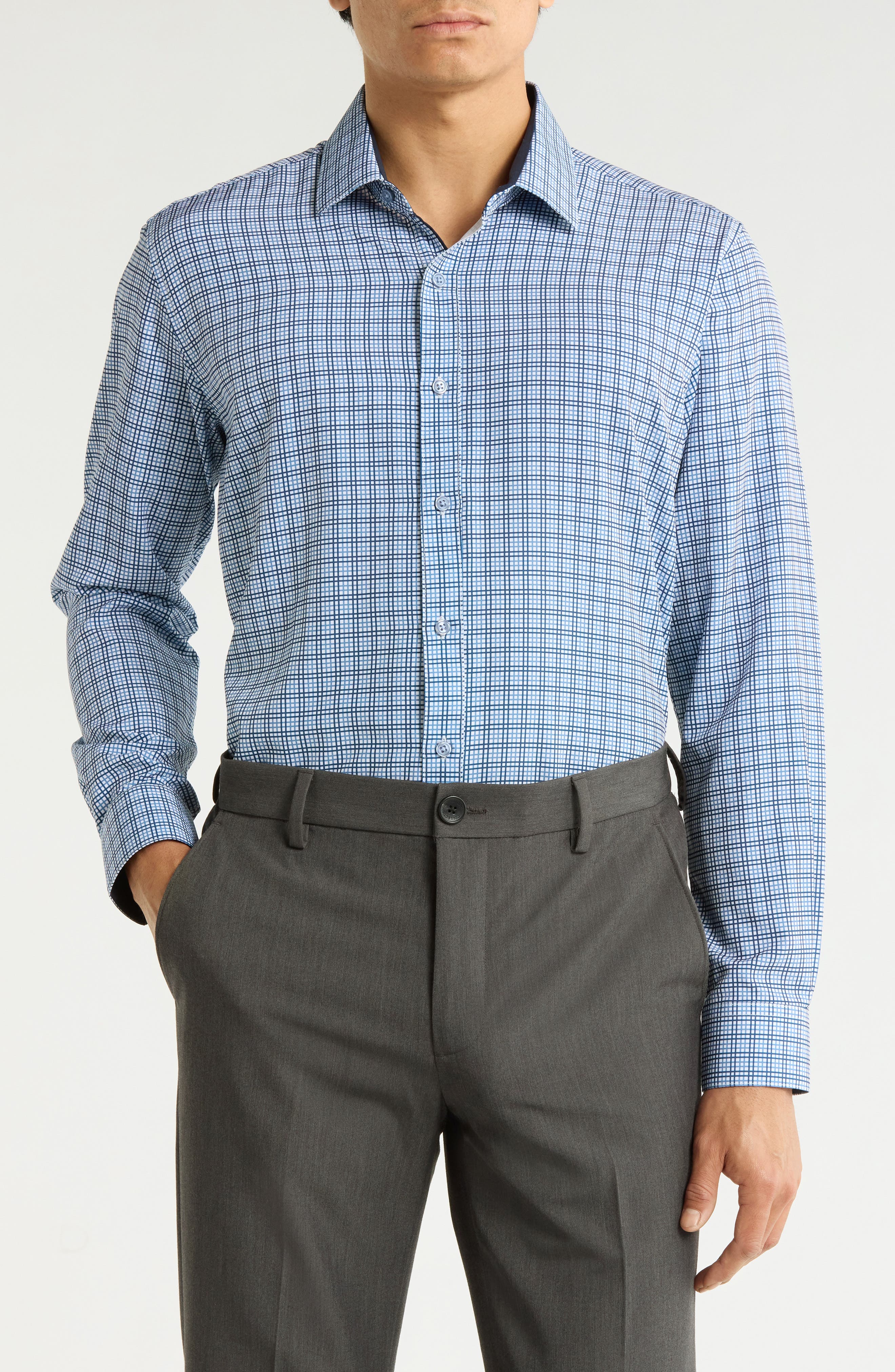 Slim Fit Perfect Stretch Long Sleeve Button Down Shirt