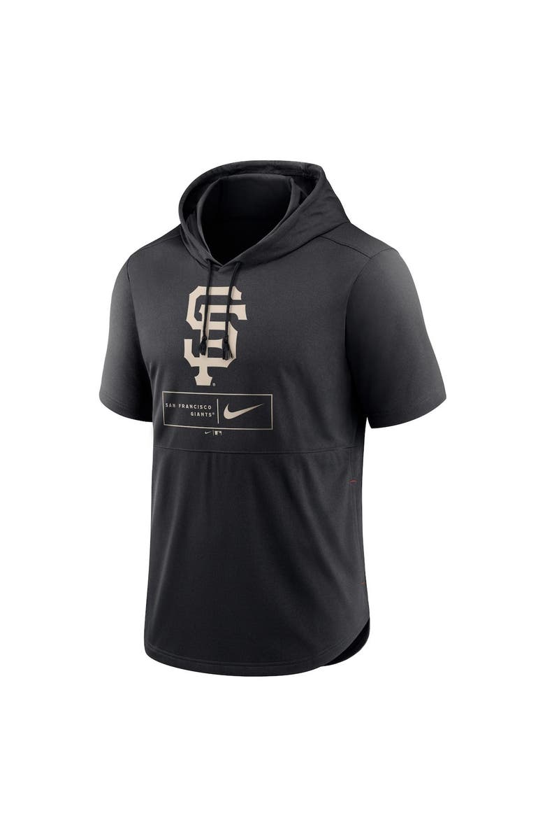 Nike Men's Nike Black San Francisco Giants Logo Lockup Performance Short-Sleeved Pullover Hoodie, Alternate, color, 