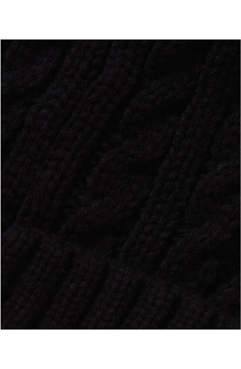 Lands' End Kids Fleece Lined Pom Hat, Alternate, color, Black