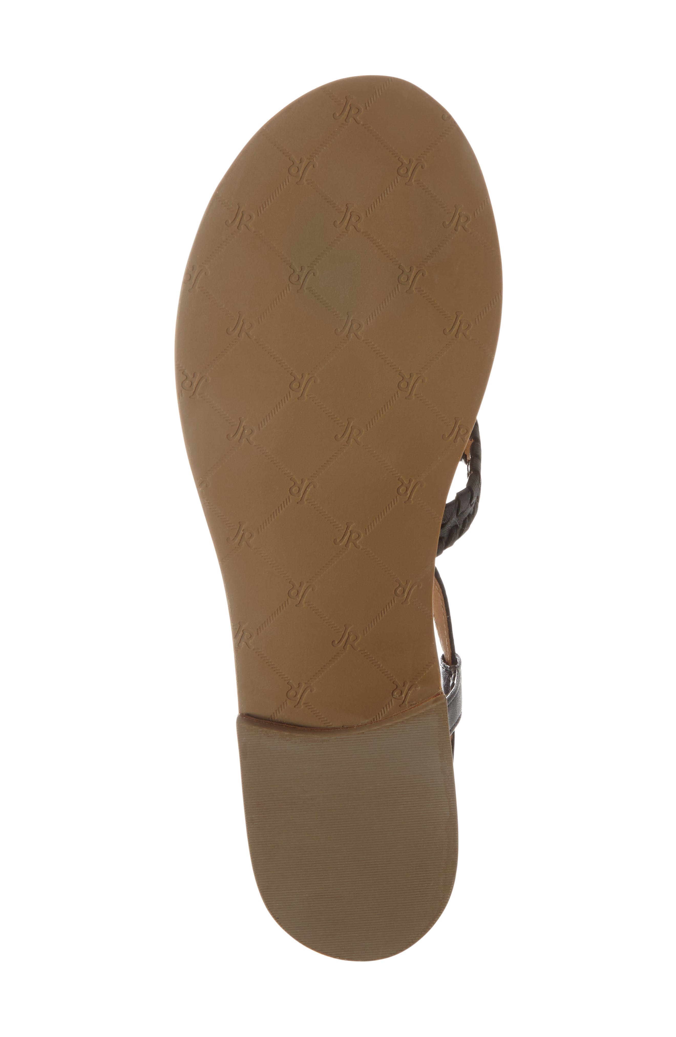 'Maci' Flat Sandal, Alternate, color, BLACK/ BLACK PATENT