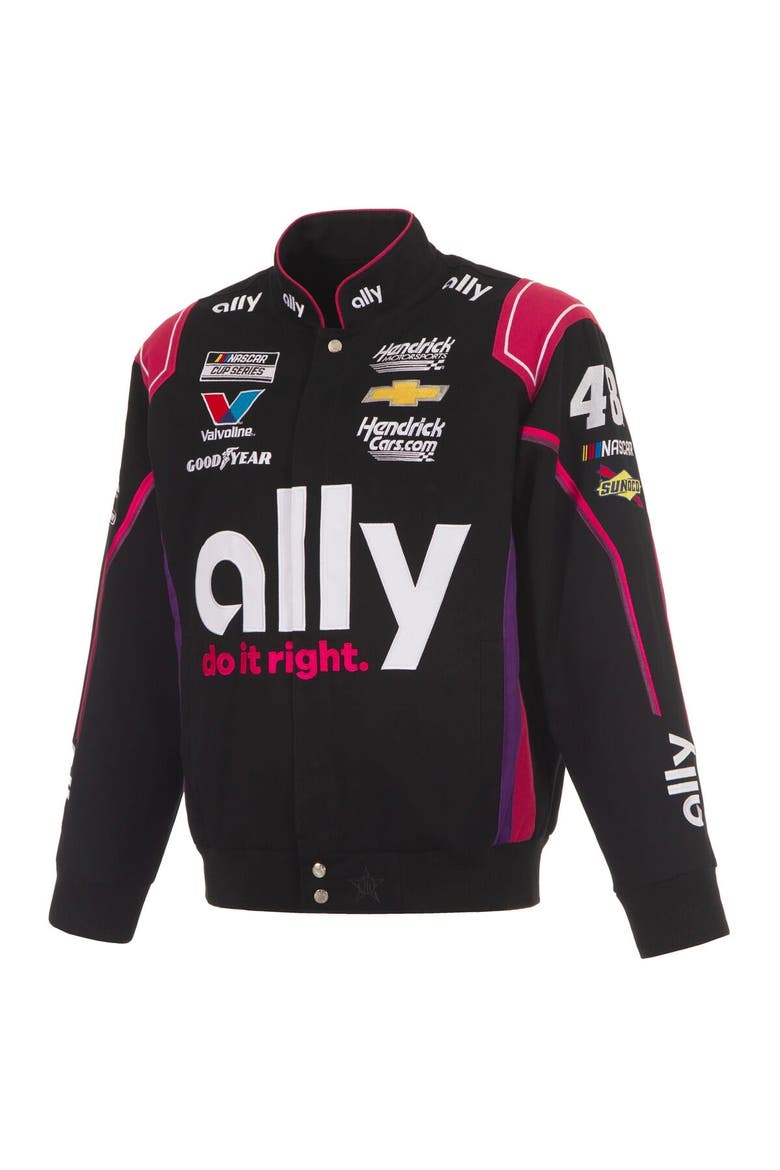 Men's JH Design  Black Alex Bowman Ally Full-Snap Twill Uniform Jacket, Alternate, color, Black