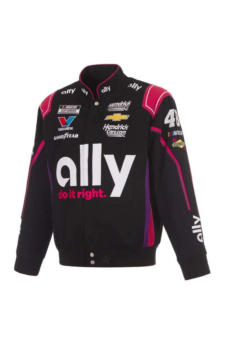 JH DESIGN Men
s JH Design  Black Alex Bowman Ally Full-Snap Twill Uniform Jacket, Alternate, color, Black