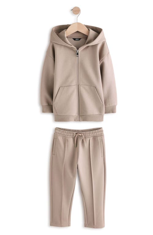 Next Kids' Stone Zip Hoodie & Drawstring Pants Set In Grey