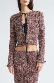 Proenza Schouler Colette Cotton & Linen Popcorn Slub Cardigan