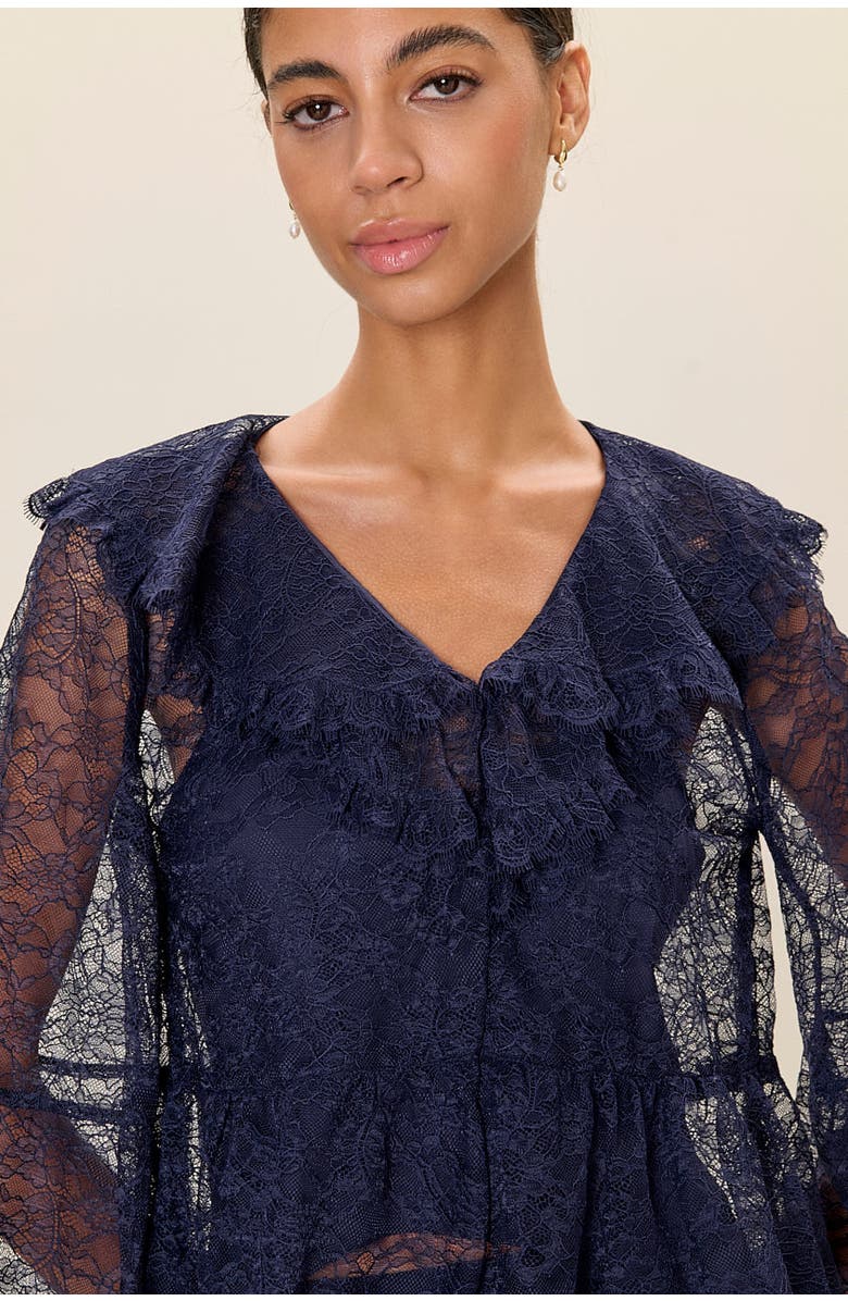 Rebecca Taylor Skye Lace Top, Alternate, color, Maritime Blue