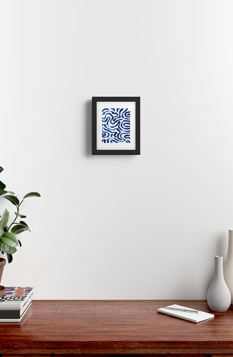 Deny Designs Blue Minimal Framed Art Print, Alternate, color, Blue/ White