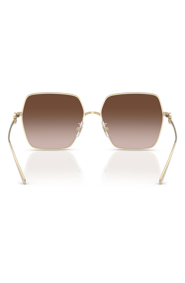Tory Burch 58mm Gradient Square Sunglasses, Alternate, color, Brushed Light Gold / Brown