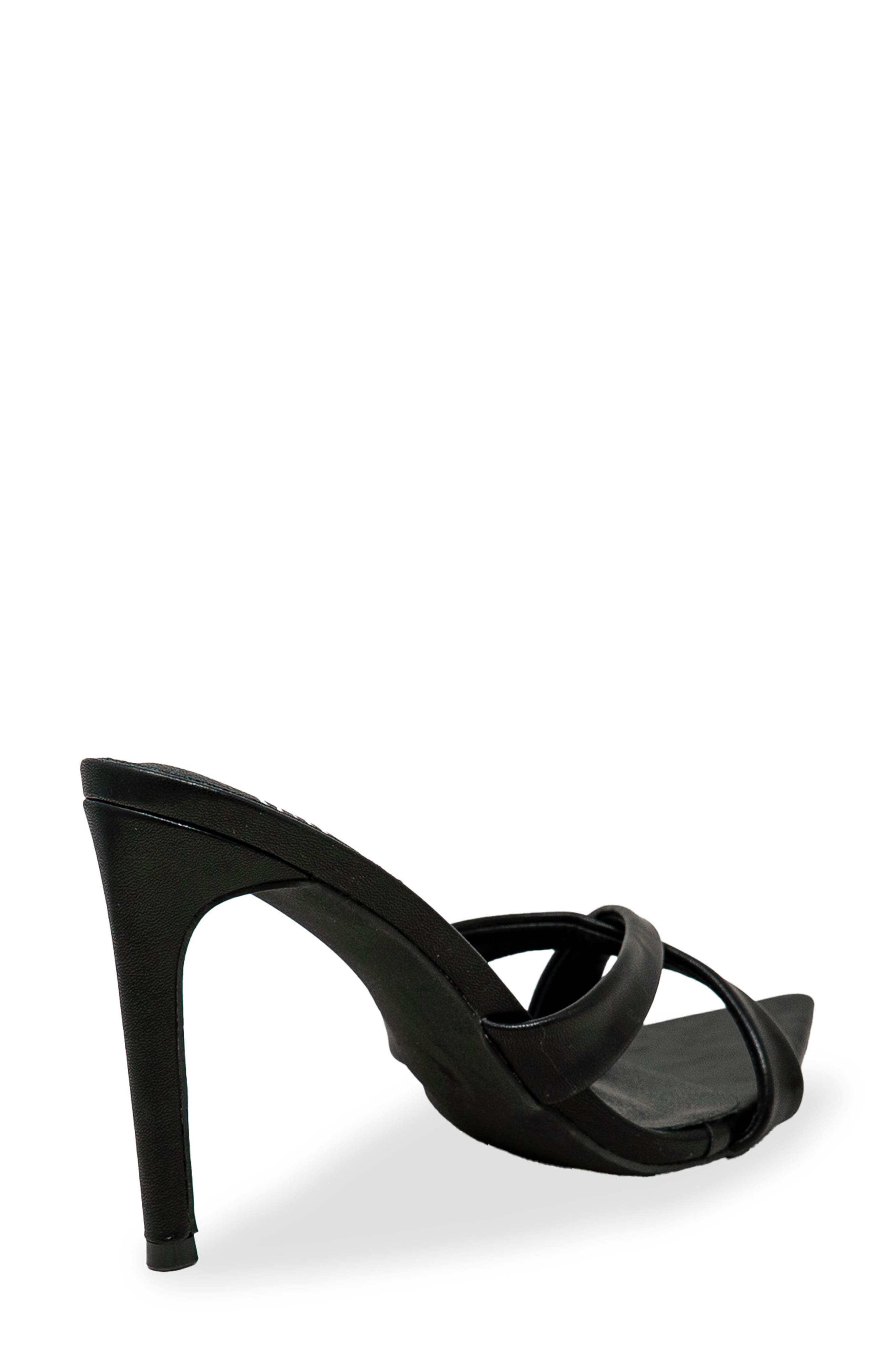Crisscross Strap Sandal, Alternate, color, BLACK PU