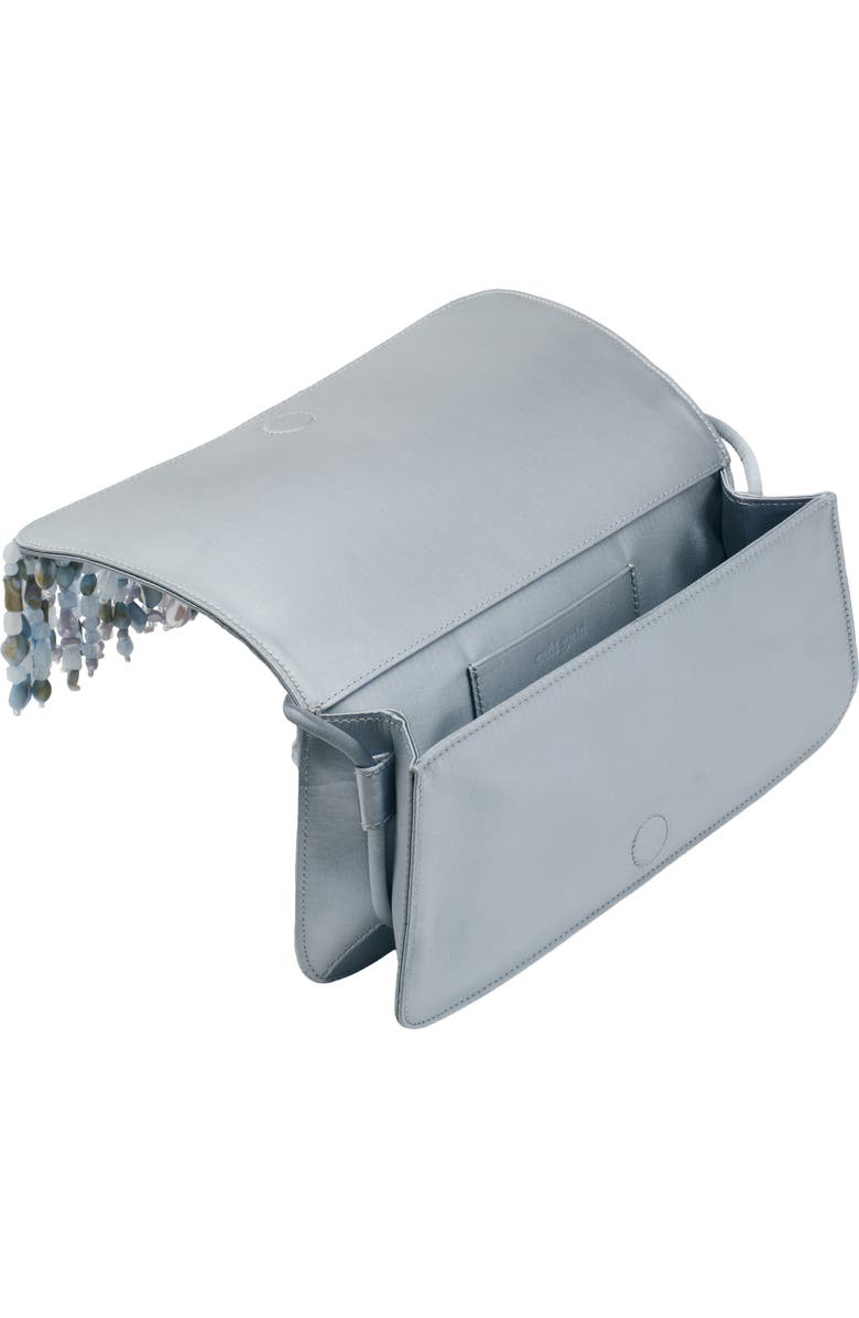 Cult Gaia Idalia Embellished Satin Shoulder Bag, Alternate, color, Coastal