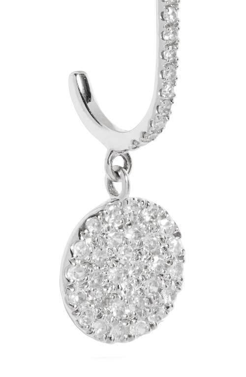 Shop Meira T Diamond Pavè Disc Drop Earrings In White