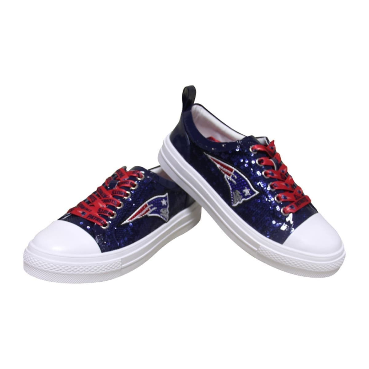 CUCE Women's Cuce Navy New England Patriots Team Sequin Sneakers, Alternate, color, 