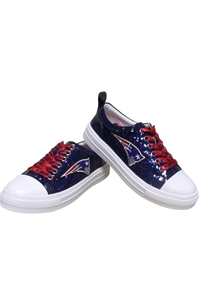 CUCE Women's Cuce Navy New England Patriots Team Sequin Sneakers, Alternate, color,