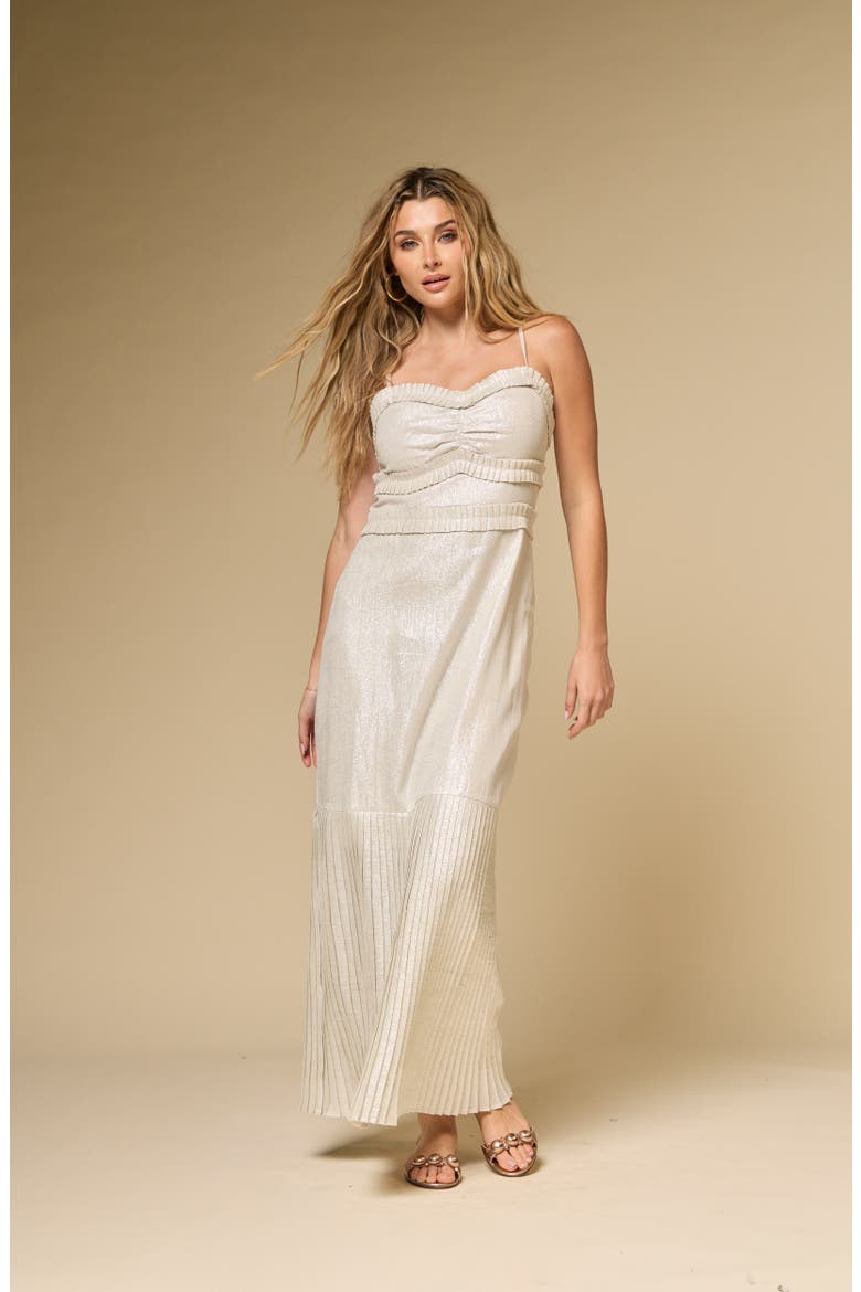 Valia Dress, Main, color, Cream/Silver
