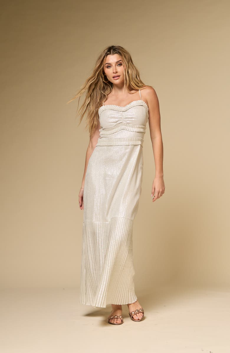 BTB Los Angeles Valia Dress, Main, color, Cream/Silver