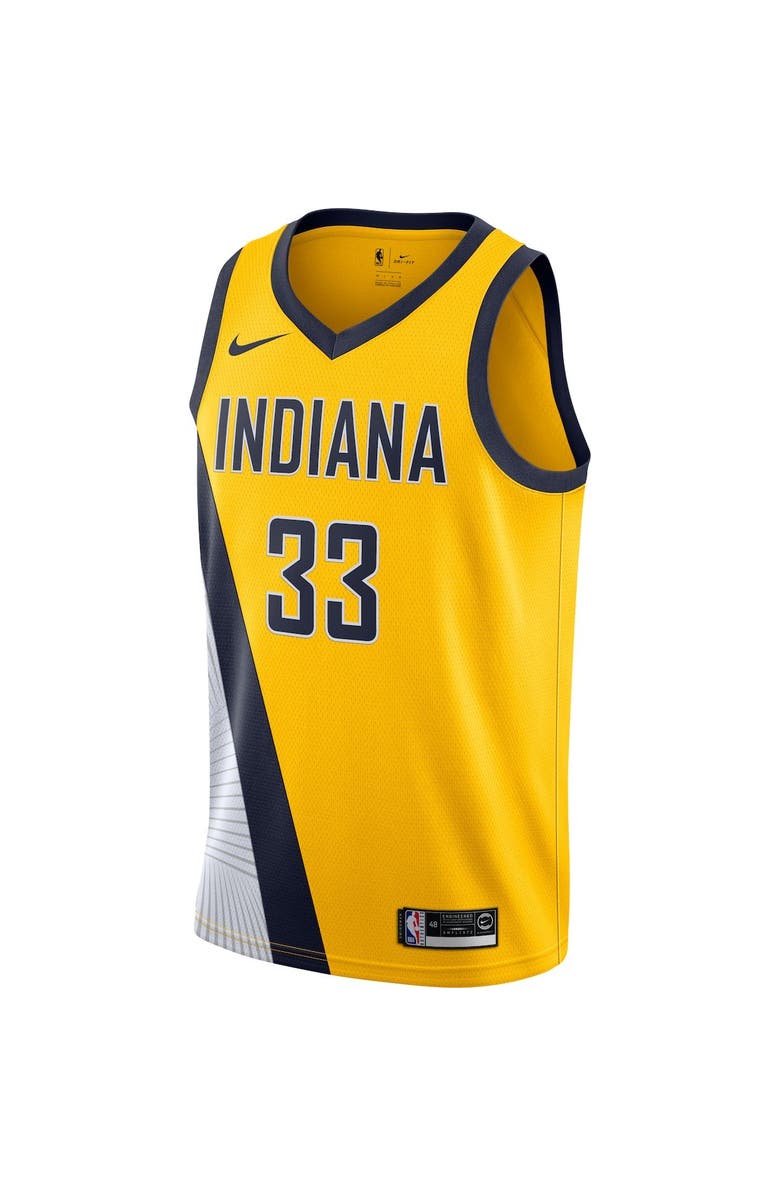 Nike Men's Nike Myles Turner Gold Indiana Pacers Swingman Jersey - Statement Edition, Alternate, color, 