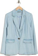 T Tahari Single Button Chambray Blazer