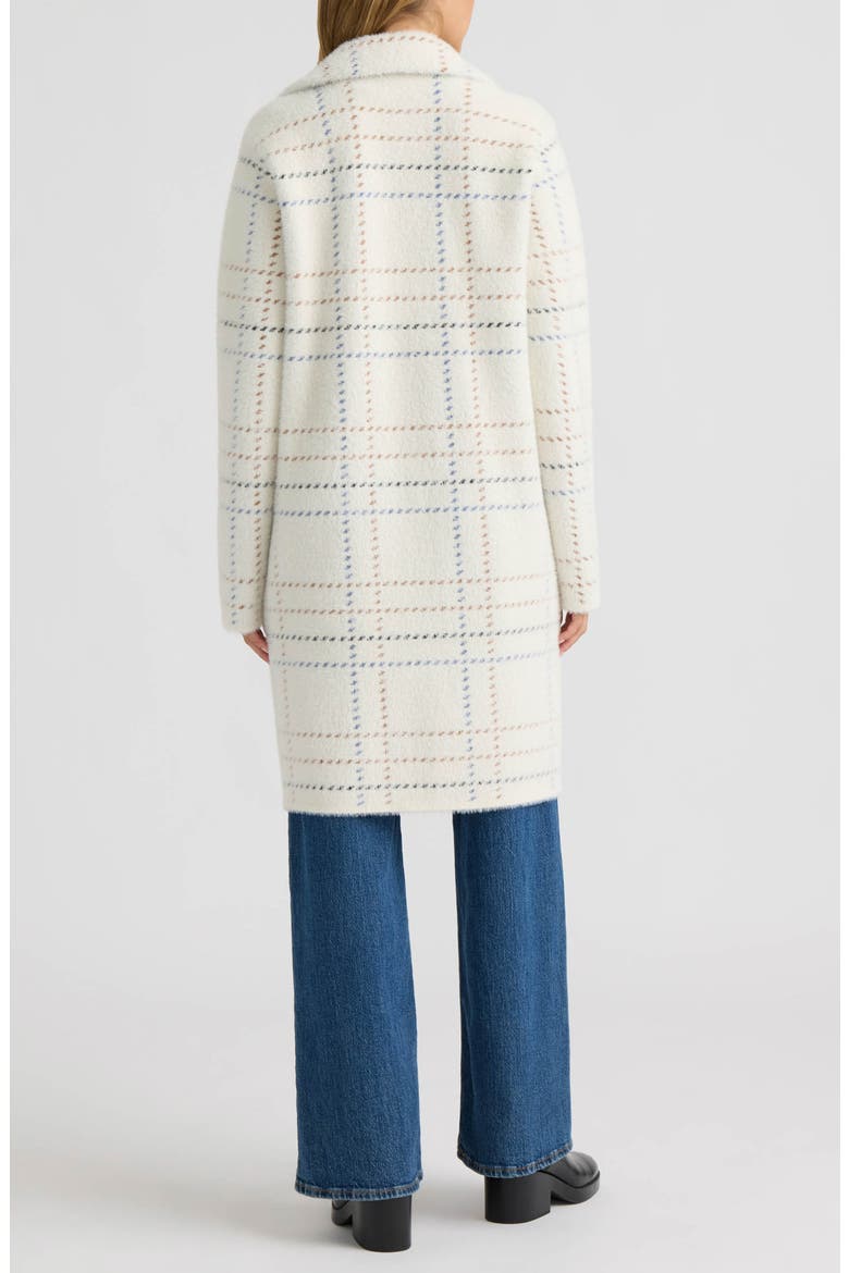 Eyelash Plaid Coatigan, Alternate, color, CREAM PLAID