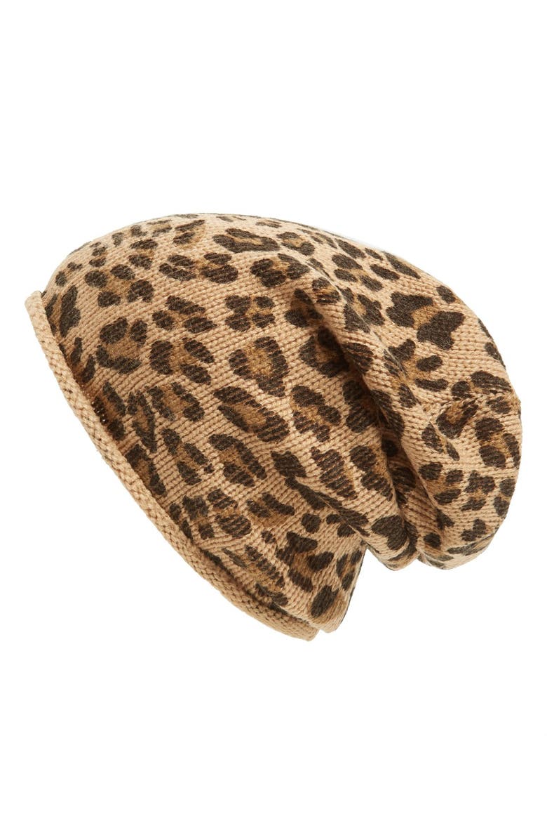 David & Young Leopard Beanie, Main, color,
