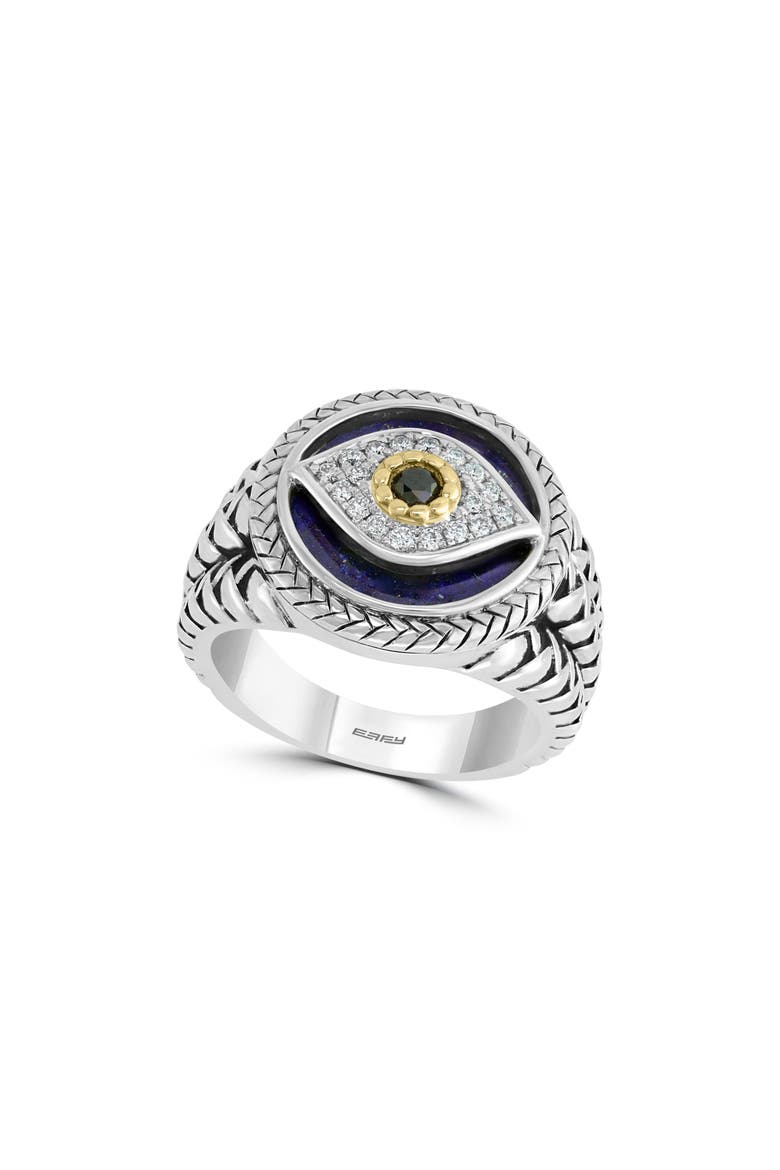 Lapis Lazuli and Diamond Ring, Main, color, SILVER
