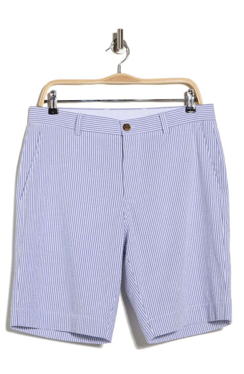 Brooks Brothers Cotton Seersucker Shorts, Main, color, Open Blue