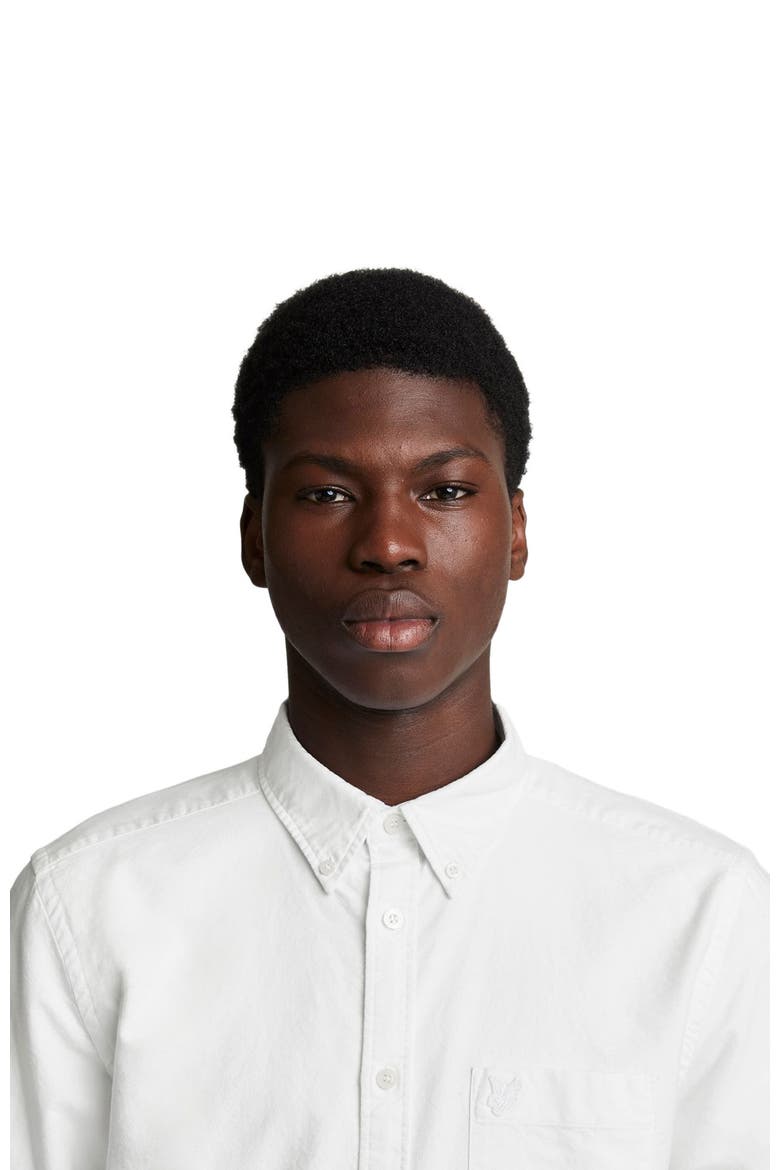 Tonal Eagle Plain Oxford Shirt, Alternate, color, White