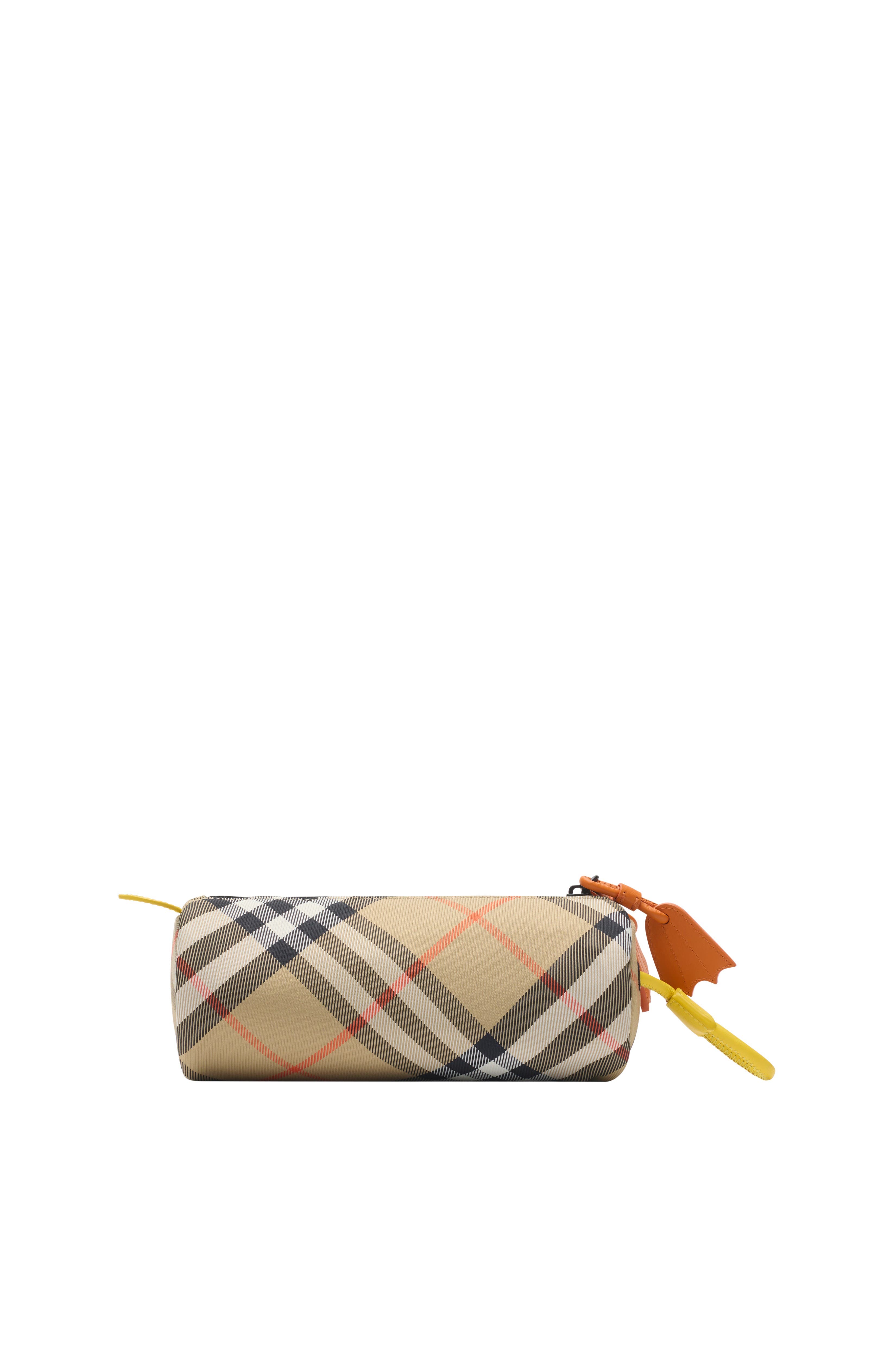 Burberry Duck Check Pencil Case, Alternate, color, Sand Beige