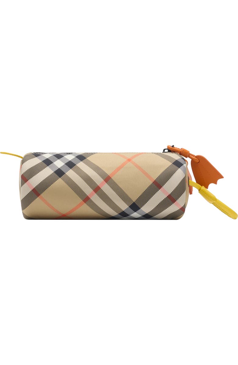 Burberry Duck Check Pencil Case, Alternate, color, Sand Beige