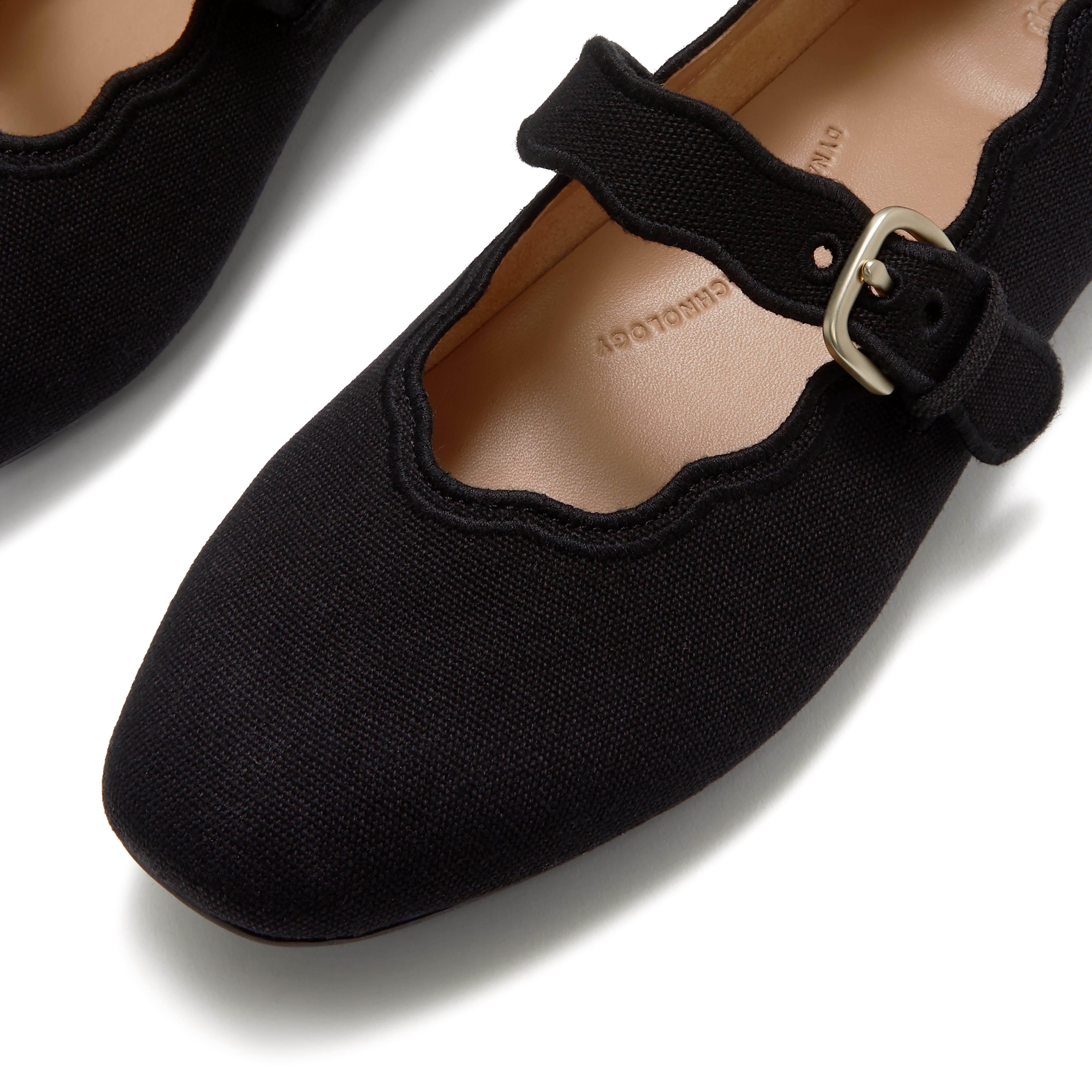 Delicato  Wave Edge Canvas Mary Janes, Alternate, color, Black