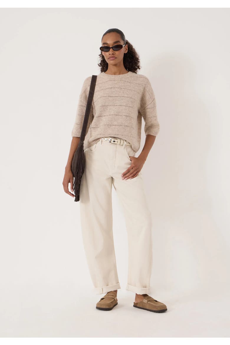 Arlette Gathered Sleeve Tee, Alternate, color, Oatmeal