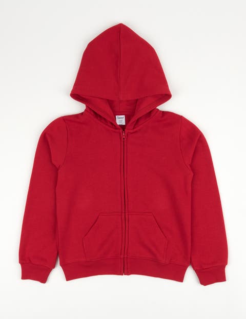 Kids Zip-Up Sweatshirt Hoodie, Cotton Blend, Solid Colors