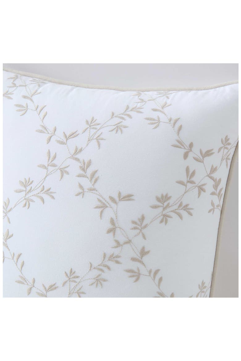 Blooming Trellis Cotton Decorative Pillow, Alternate, color, WHITE/ FEATHER