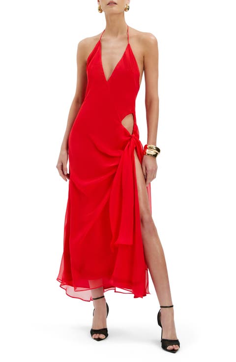 Cyrel Cutout Halter Maxi Dress