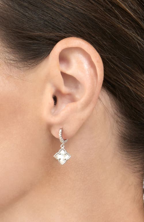 Adornia Set Of 2 Clover Of Hoop Earrings In Gray
