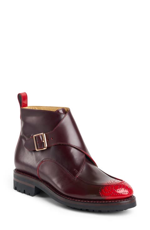 Ms. Georgie Leather Monk Strap Bootie