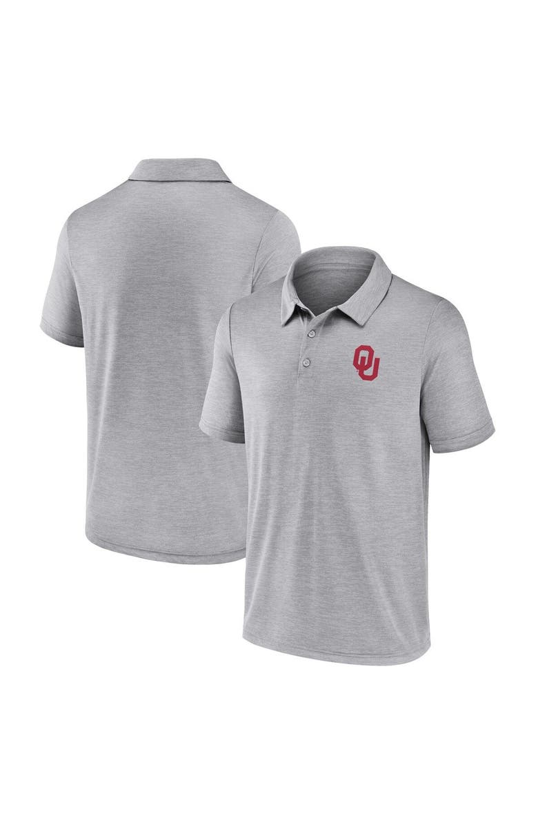 FANATICS Men's Fanatics Branded Gray Oklahoma Sooners Striated Primary Logo Polo, Main, color, Gray