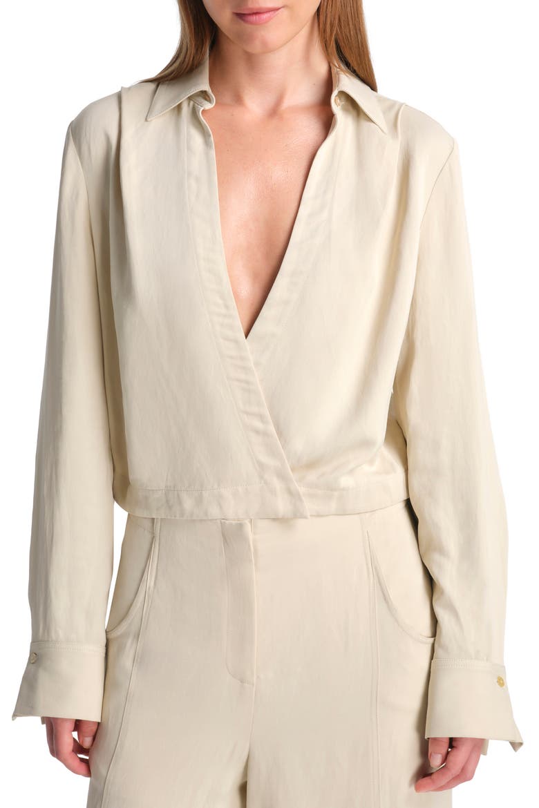 GTGOAN Surplice Shirt, Main, color, FRENCH BUTTER
