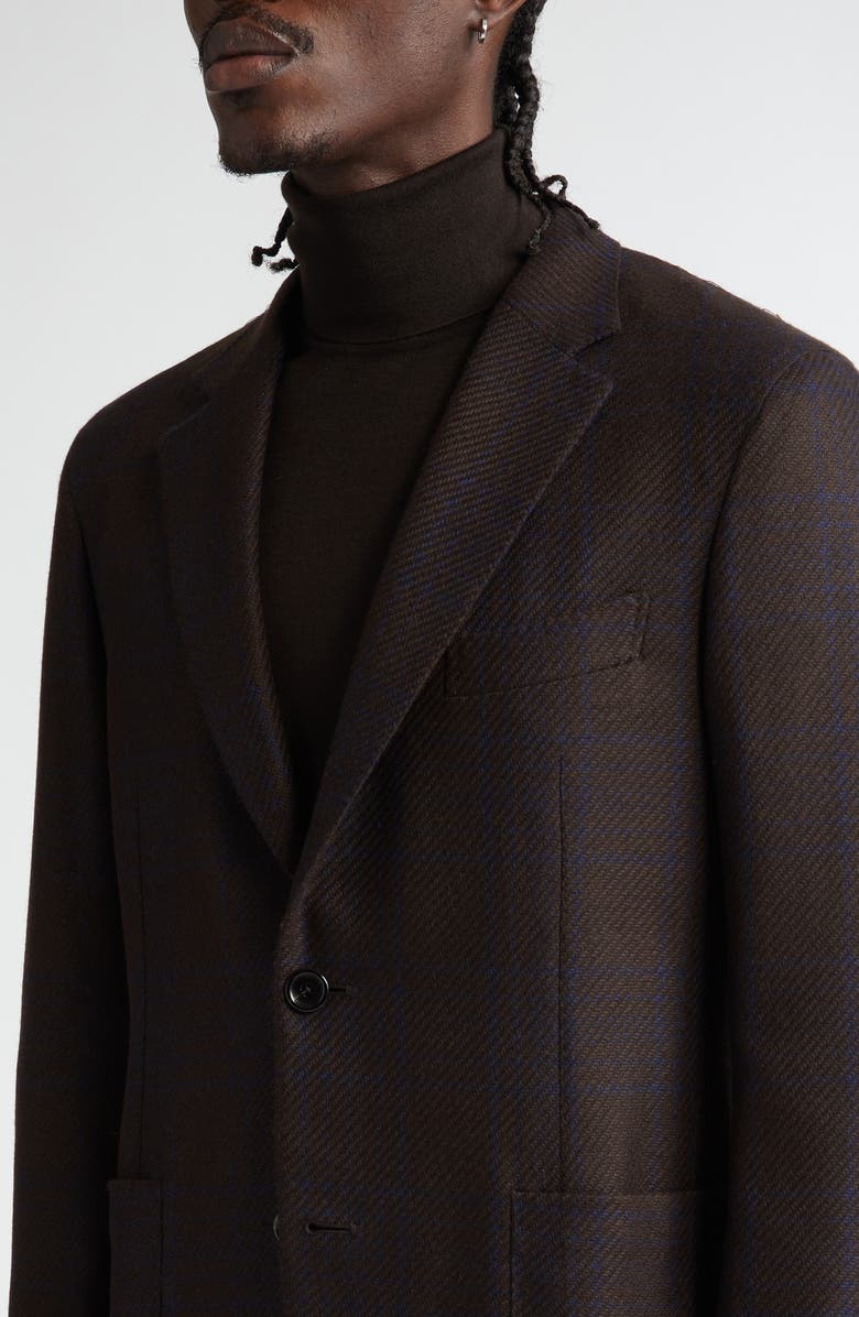 ZEGNA Oasi Plaid Cashmere Sport Coat, Alternate, color, Brown And Blue
