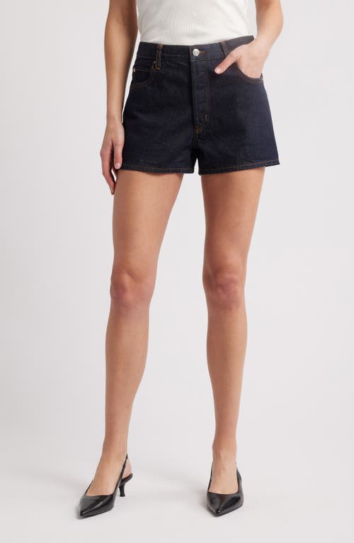 Shop Frame The Hang Denim Shorts In Rinse