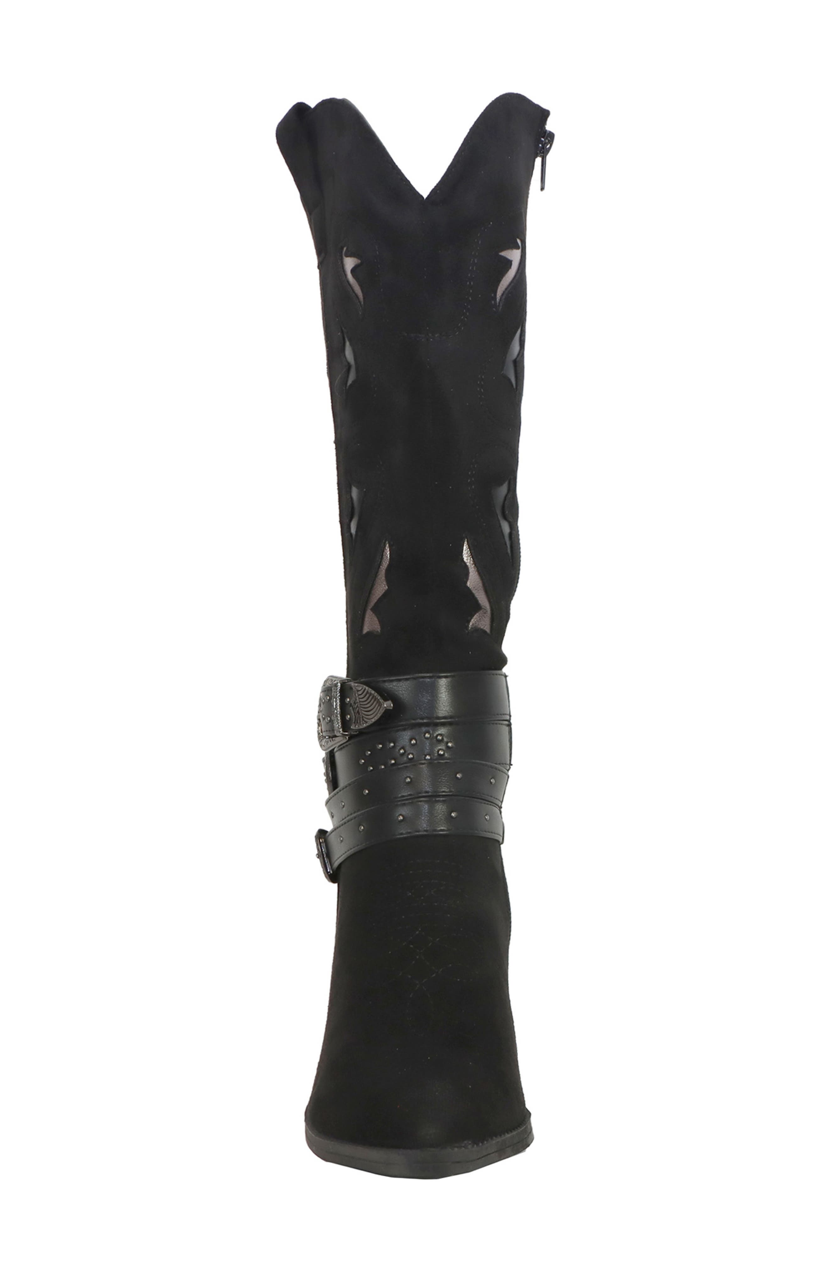 YOKI Gayle Wraparound Belt Western Boot, Alternate, color, Black